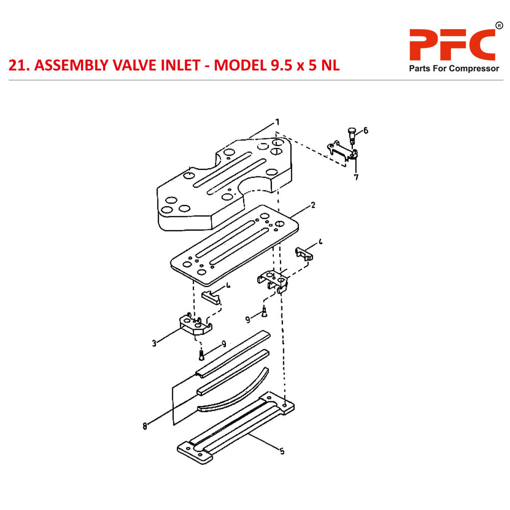 ทางเข้าวาล์ว IR 9 1/2 x 5 ESV NL ชิ้นส่วนเครื่องอัดอากาศ PFC Parts
